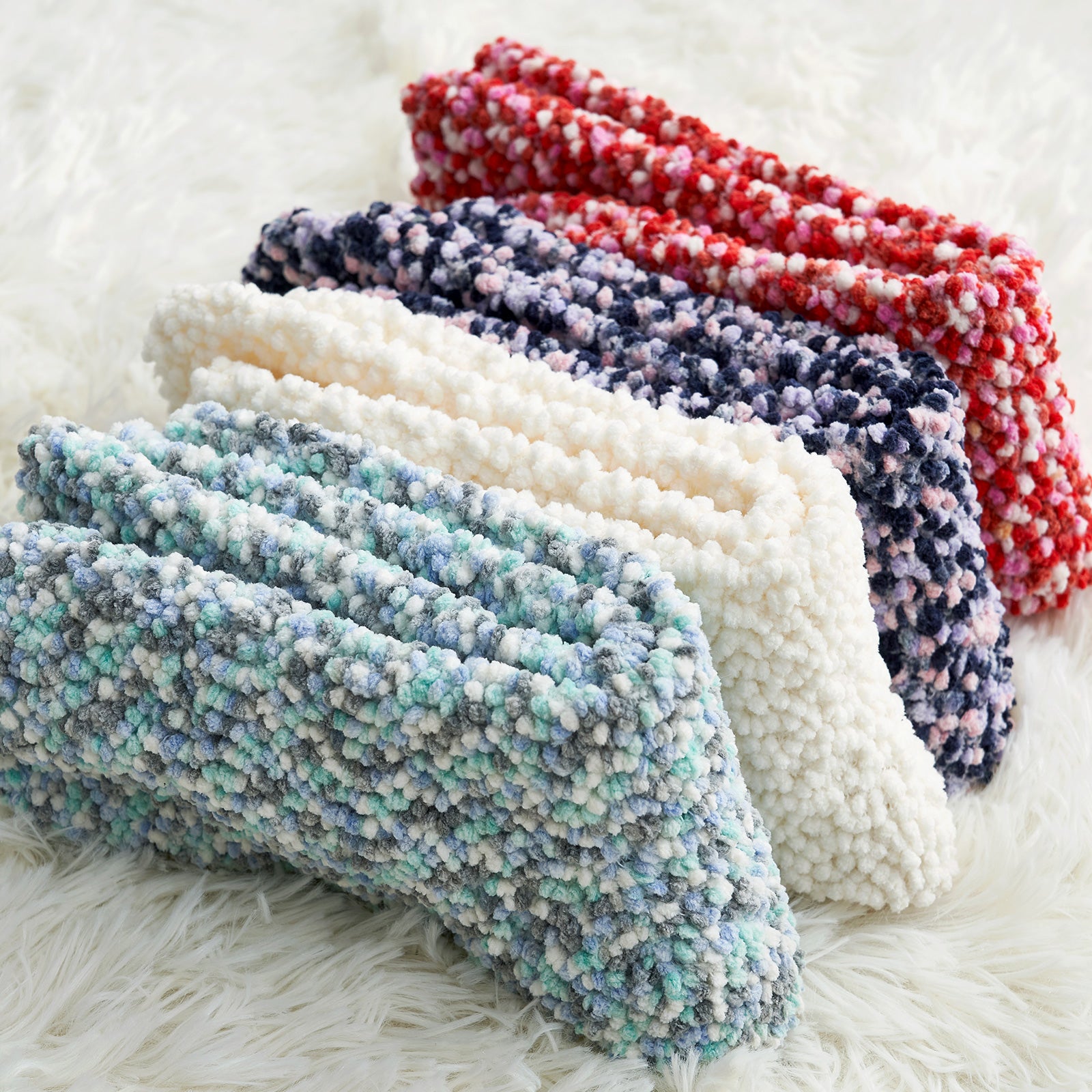 Warm Winter Popcorn Slipper Socks Set - 4 Pairs