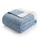 Folded Snuggle Sac Heather Feather Yarn Pale Blue Knit Throw Blanket #Color_Pale Blue