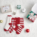 MochiSoft™ Checkered & Striped Socks 4 Pairs - Red