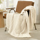 Snuggle Sac chevron chenille knit throw blanket in Ivory casually draped over a chair in a cozy setting #color_Ivory