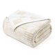 Folded Snuggle Sacs Reversible Heather Checkered Feather Yarn Knit Throw Blanket#Color_Heather Cream