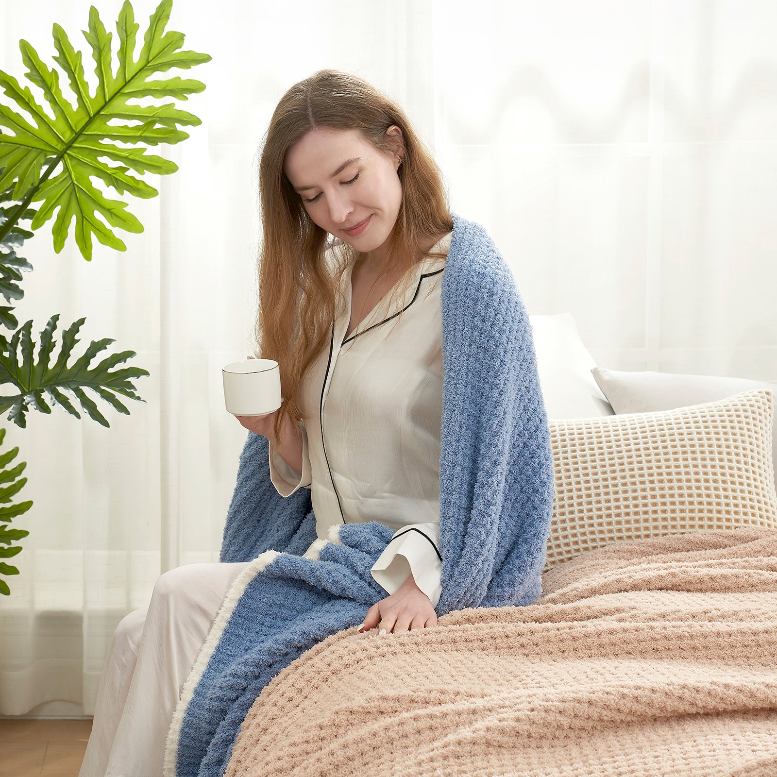 Soft Waffle Throw Blanket