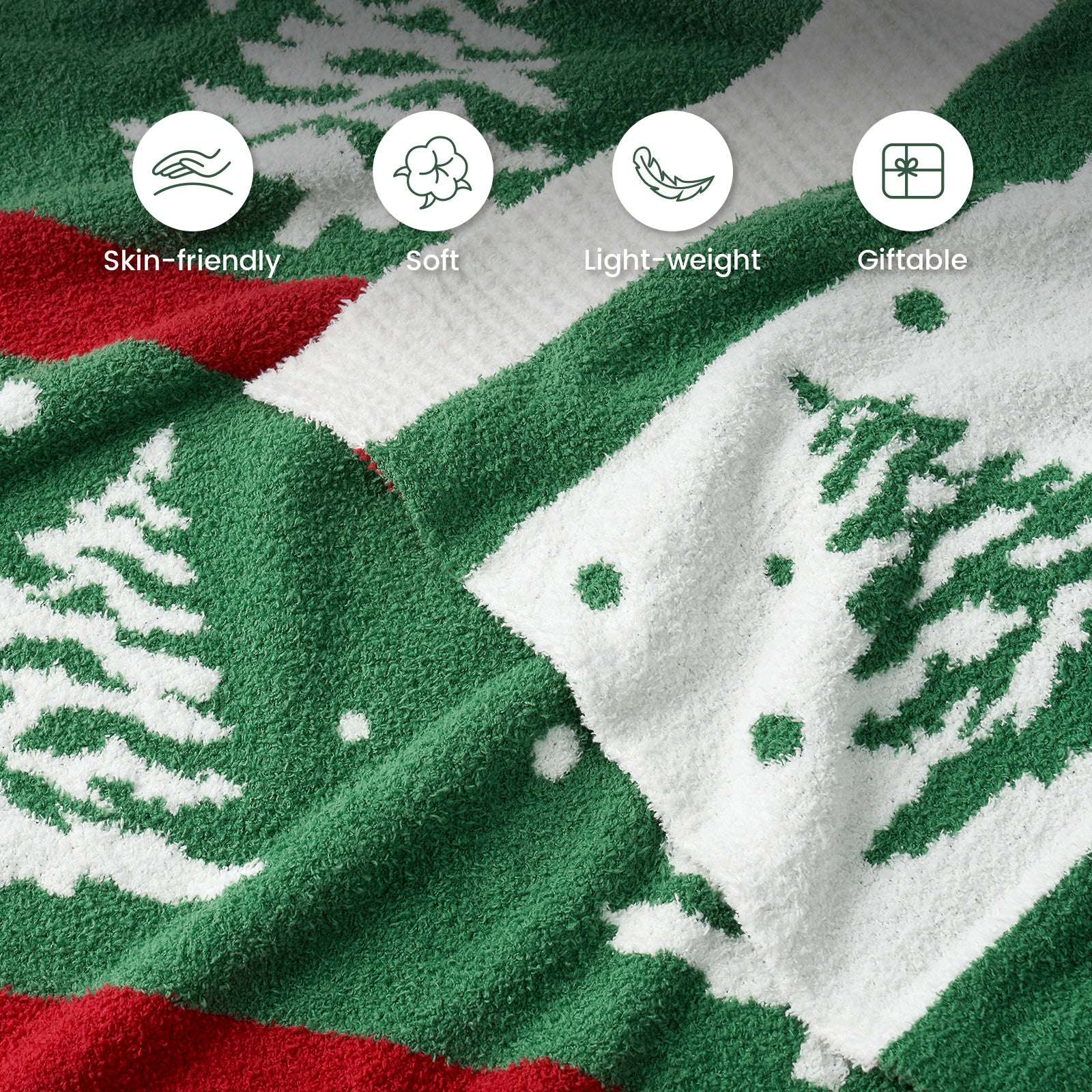 Green Christmas Tree Blanket-Throw 50x60