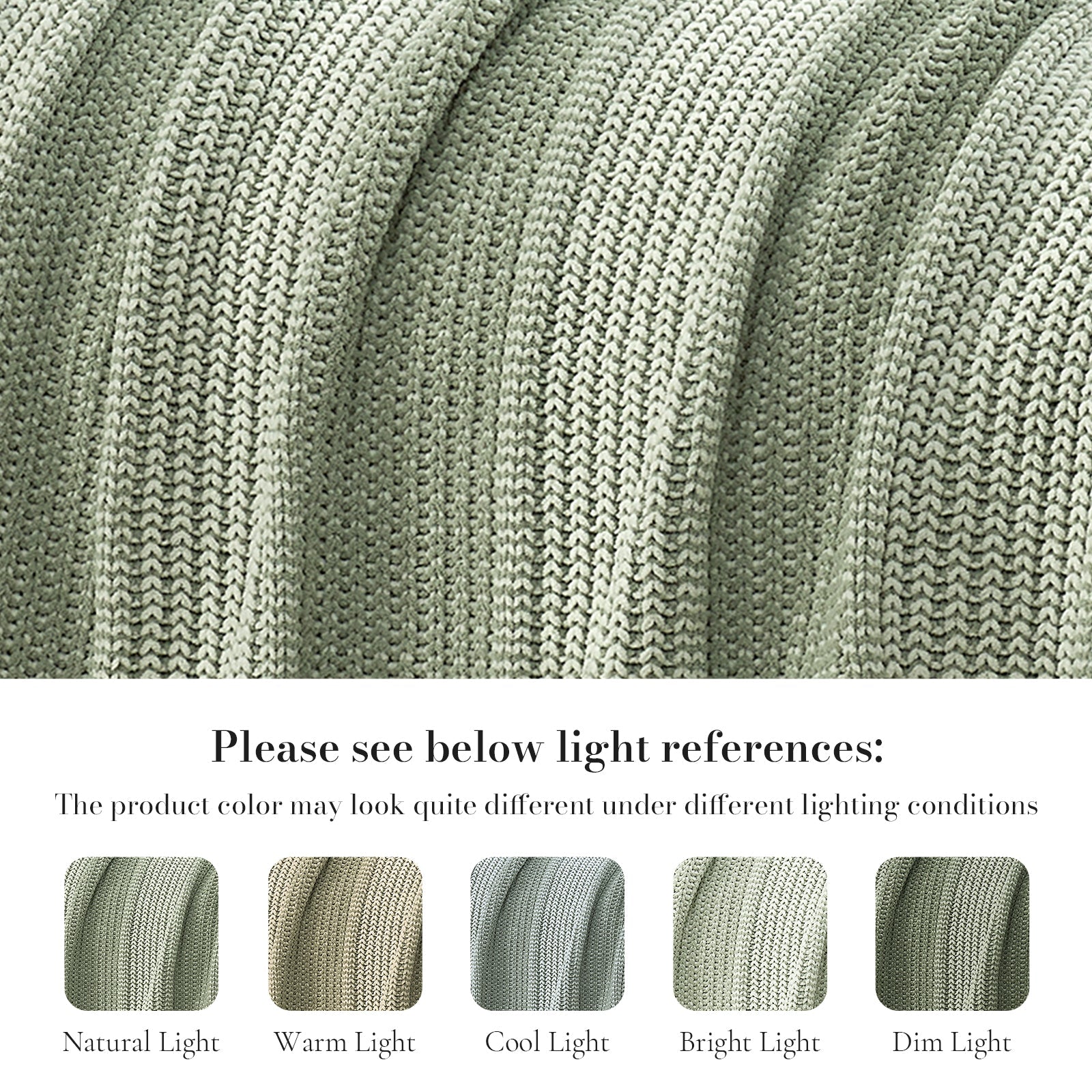 Close-up of a textured green fabric with light reference examples  #color_Sage Green