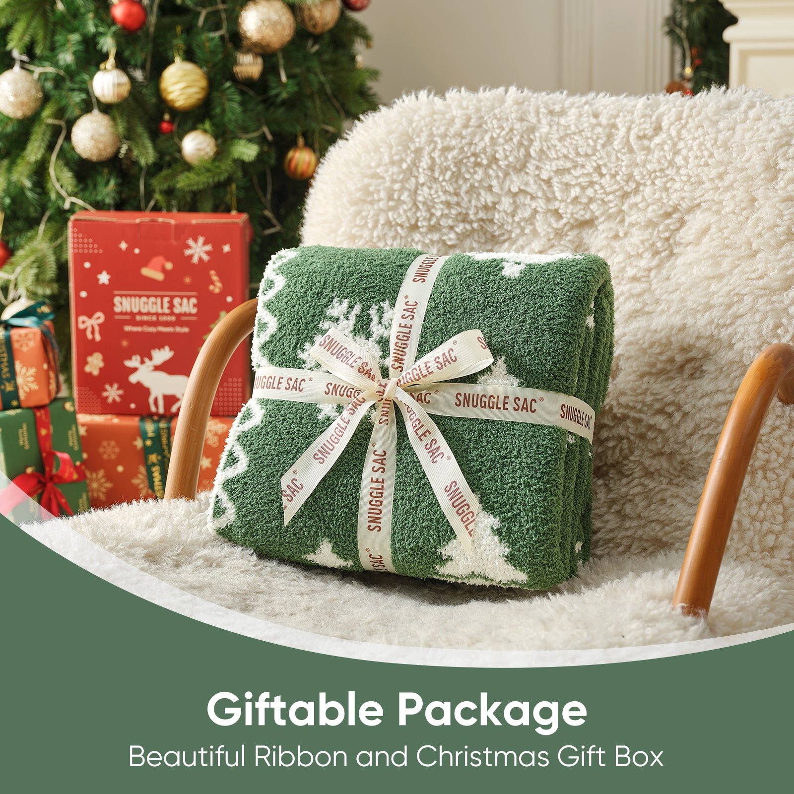 Reversible Fairy Isle Christmas Tree Throw Blanket