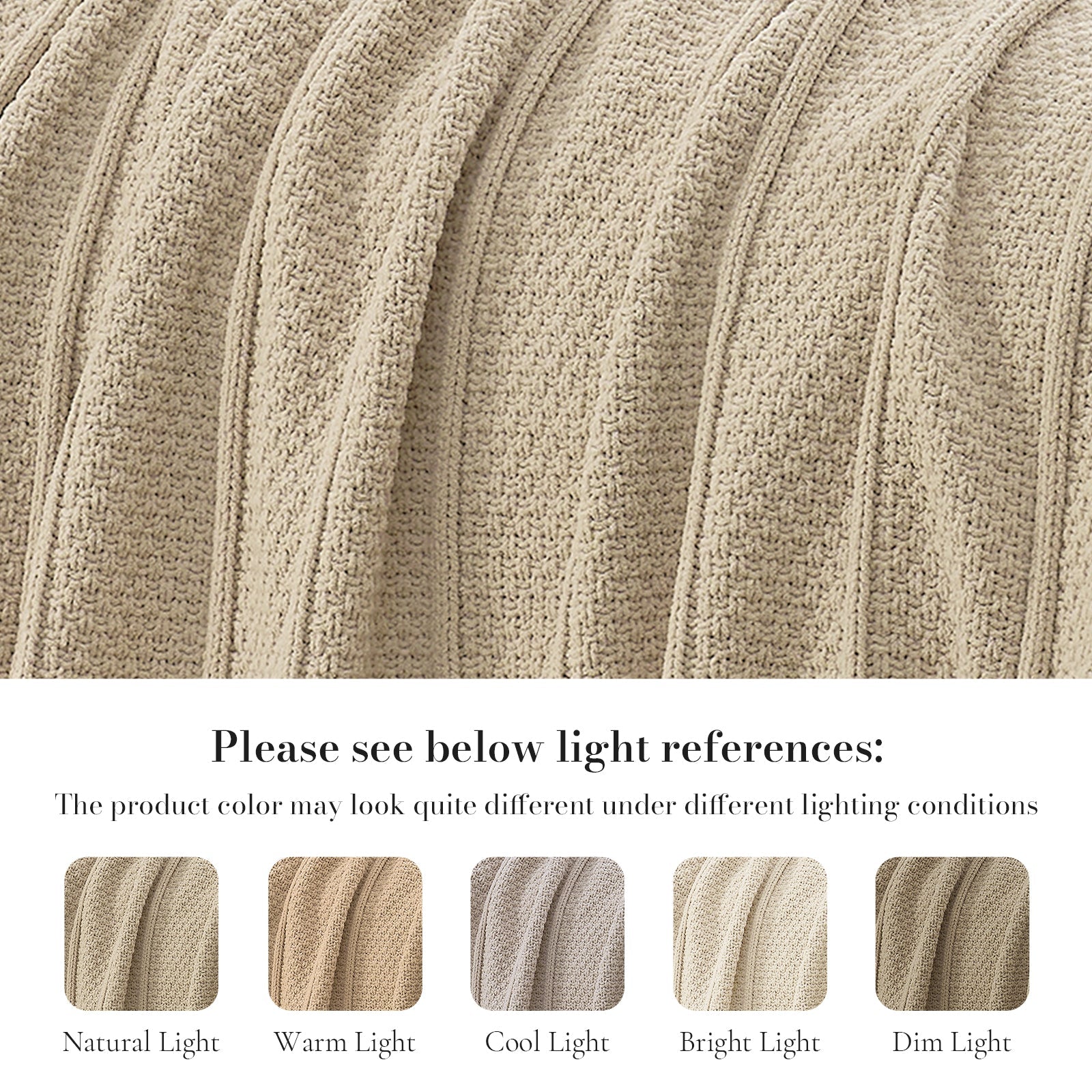 Close-up of textured beige fabric with light reference examples  #color_Beige