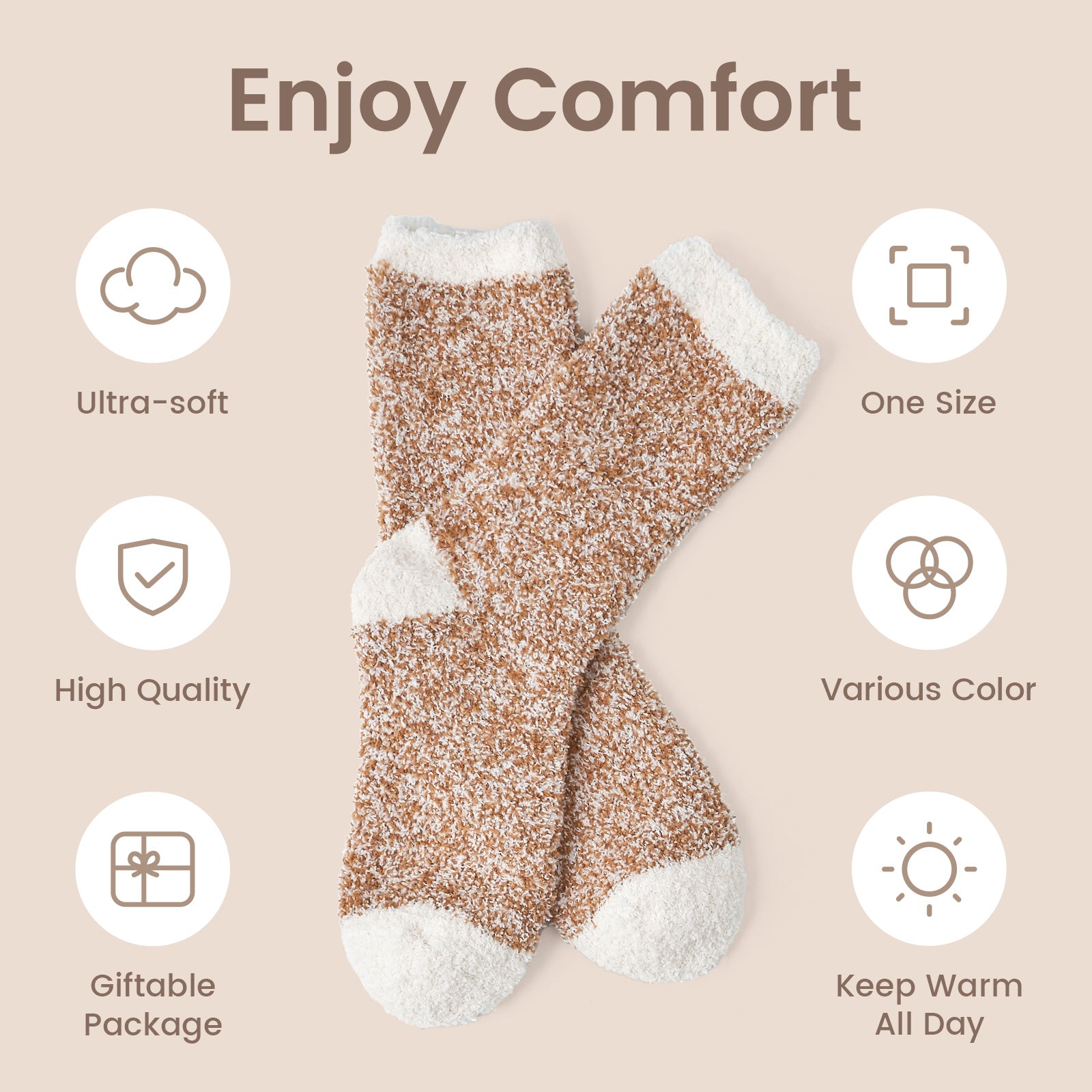 Warm Winter Popcorn Slipper Socks Set - 4 Pairs