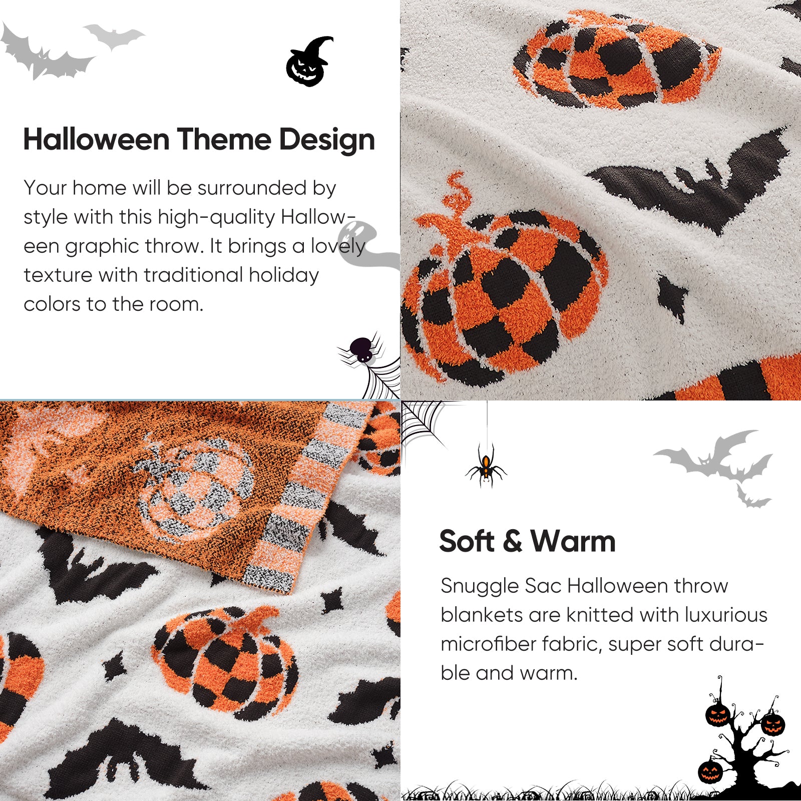 White Pumpkin Throw Blanket