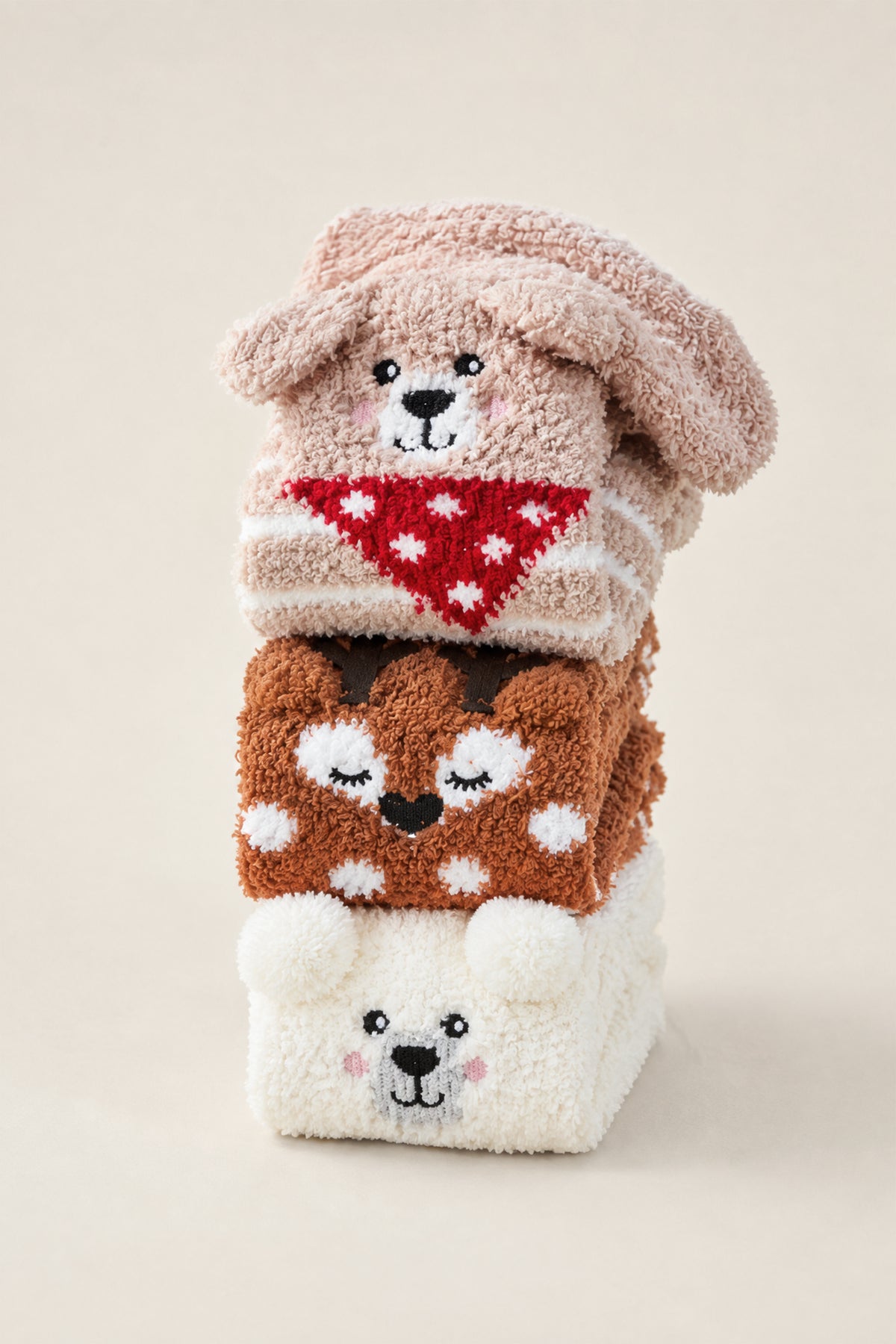Snuggle Sac Cocoa Puppy Cozy Fuzzy Socks