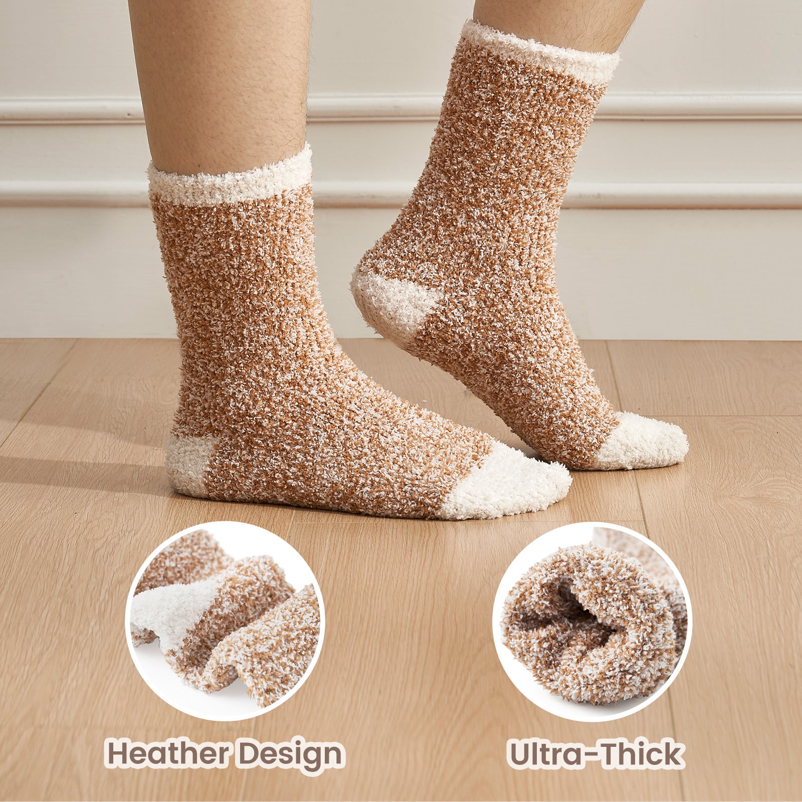 Warm Winter Popcorn Slipper Socks Set - 4 Pairs