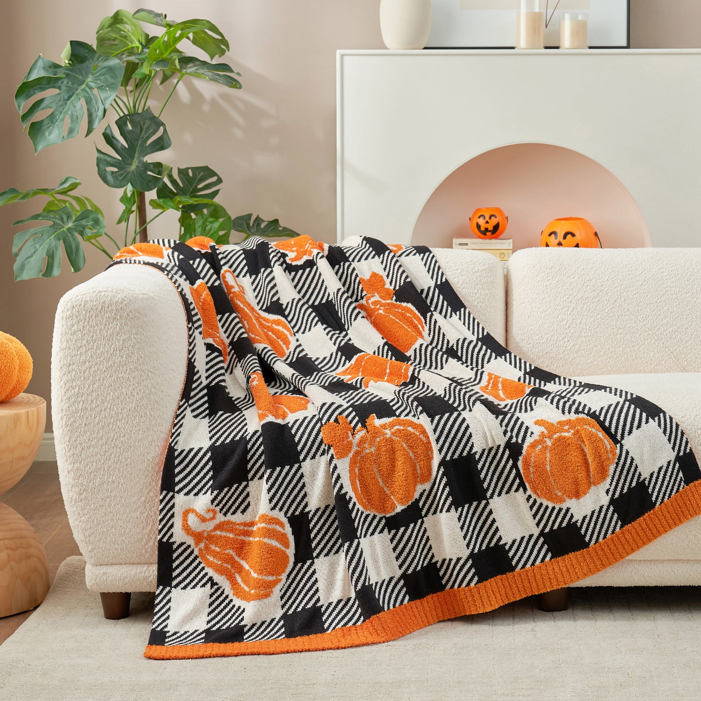 Halloween Checkered Bat Blanket-Throw 50"x60"