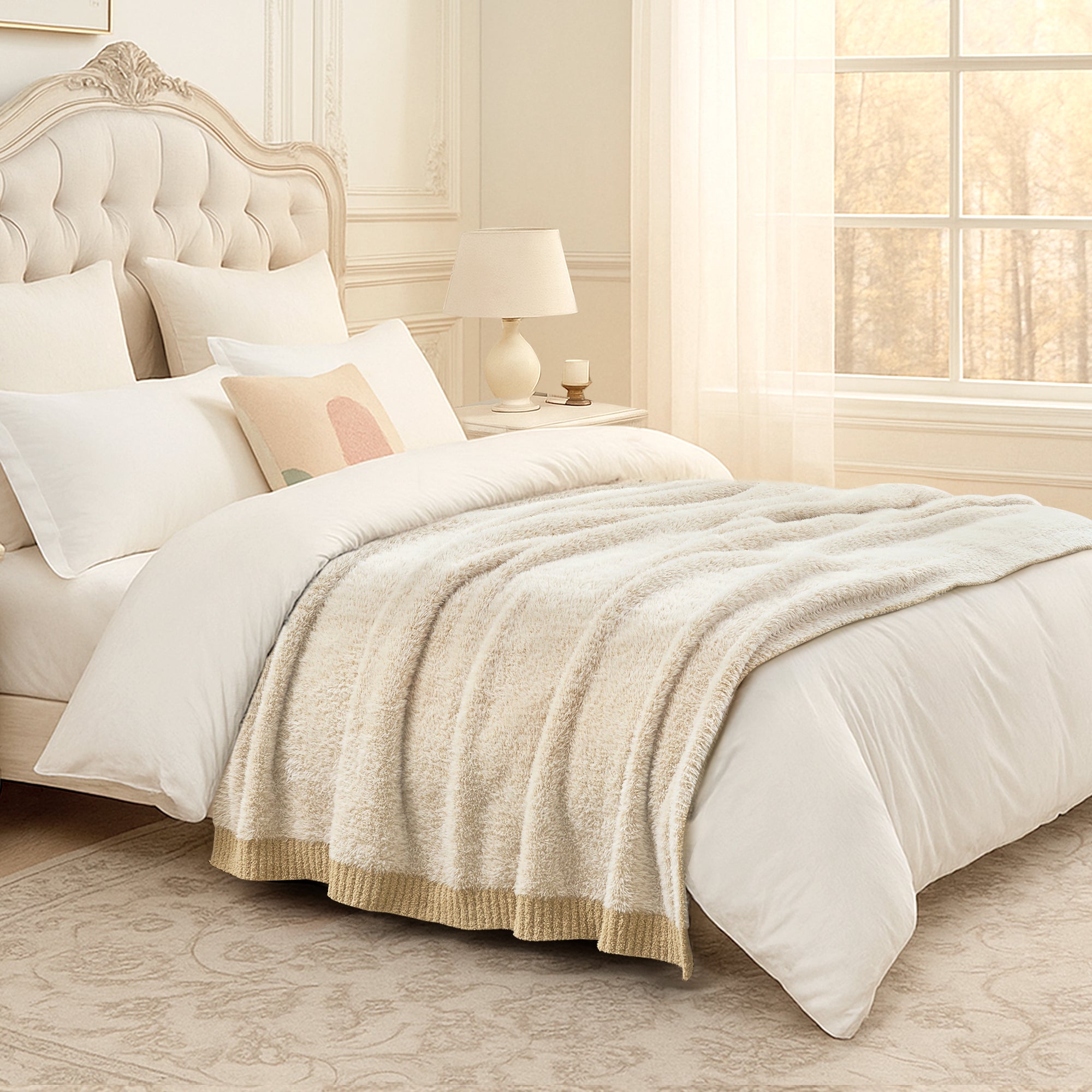 SnugCozy Ultrasoft Faux Fur Knit Throw Blanket