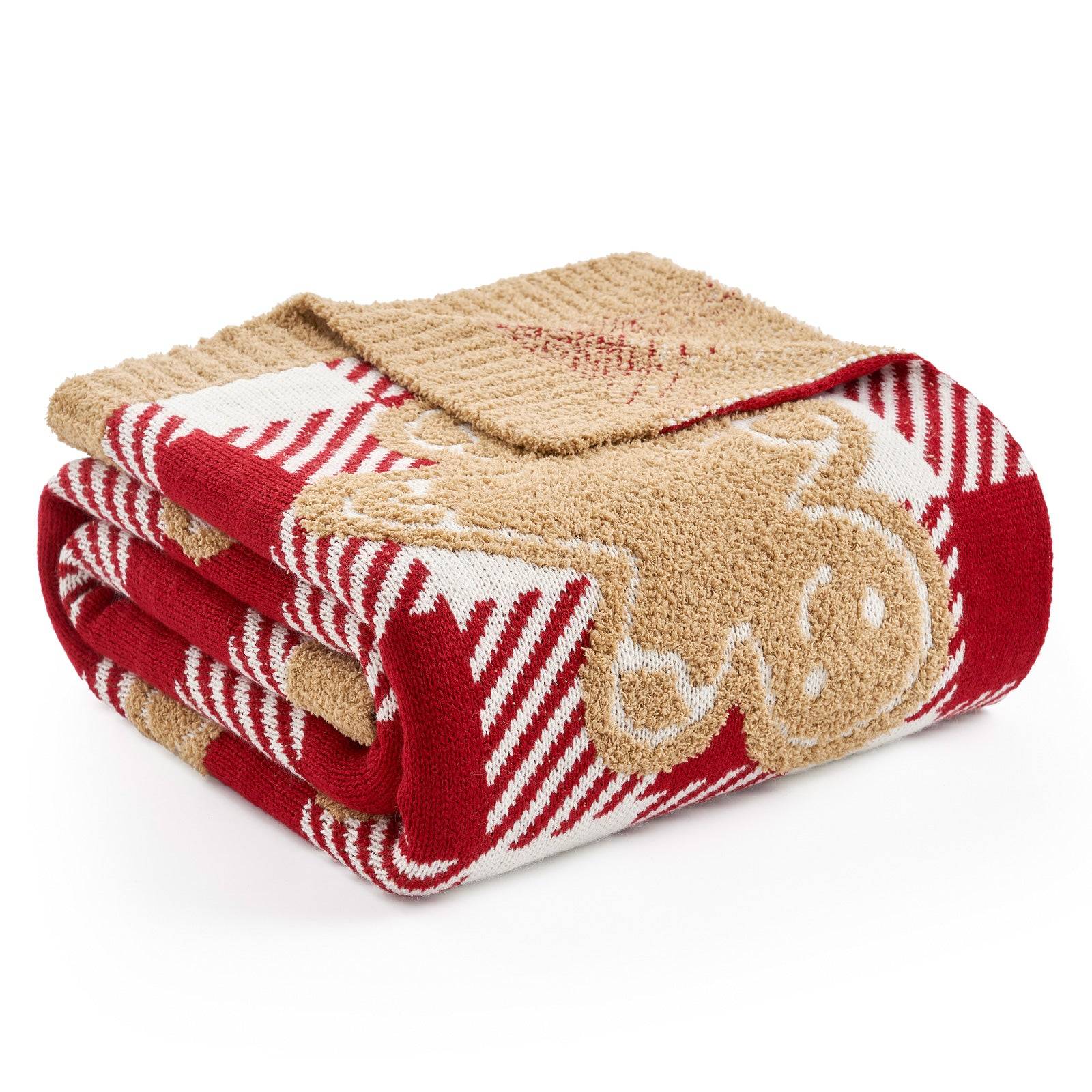 Christmas Red Gingerbread Man Blanket - Throw 50x60