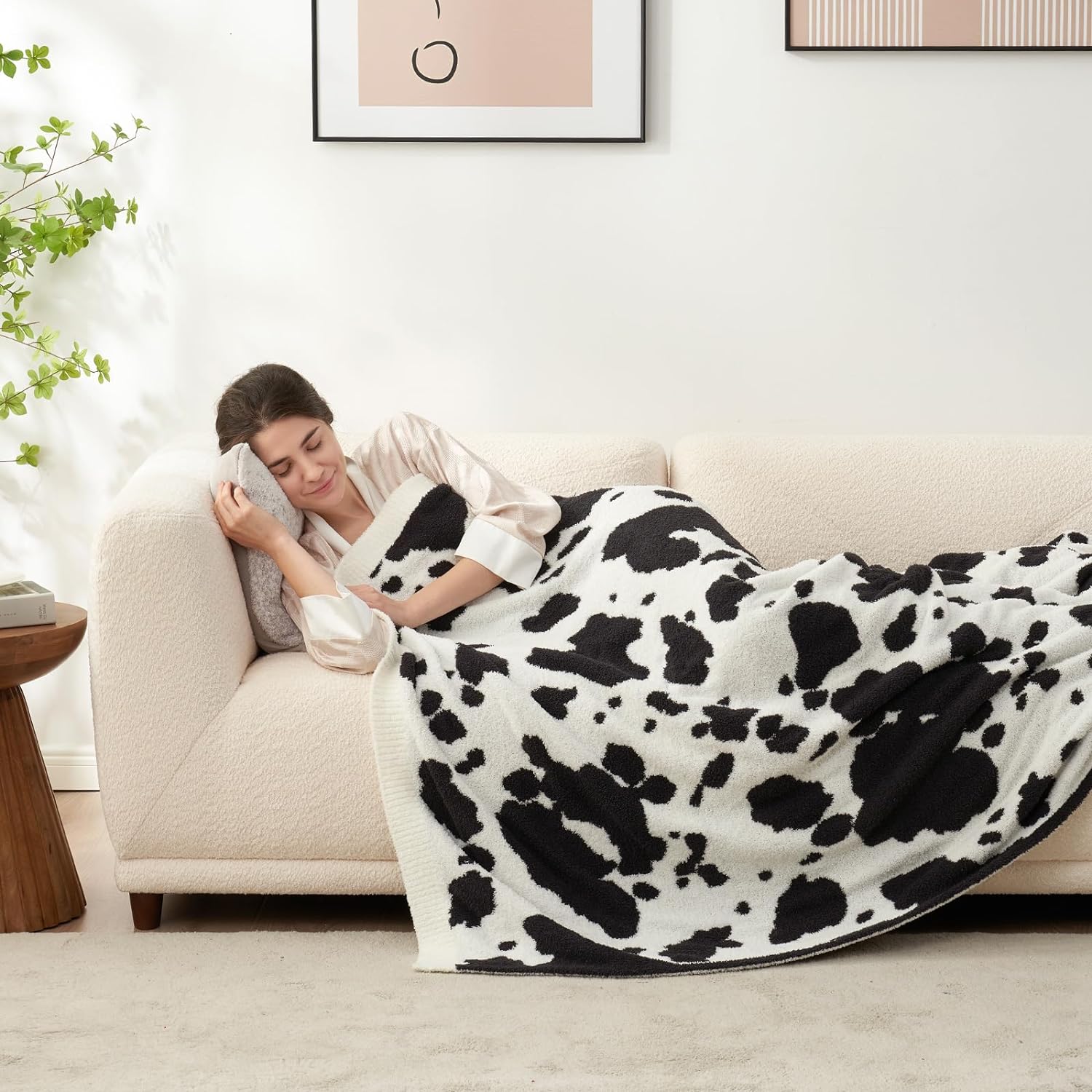 Cow Pattern Blanket Snuggle Sac