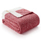 Folded Snuggle Sac Heather Feather Yarn Heather Red  Knit Throw Blanket front view#color_Heather Red