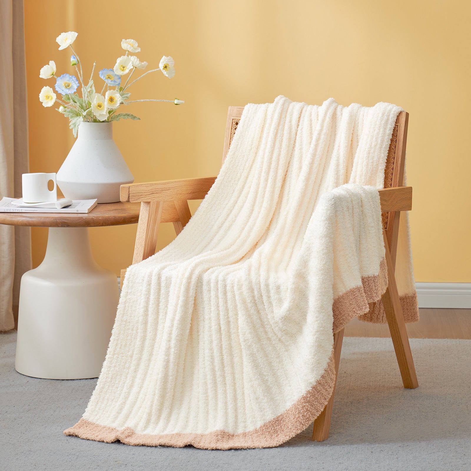 Ribbed Soft Throw Blanket