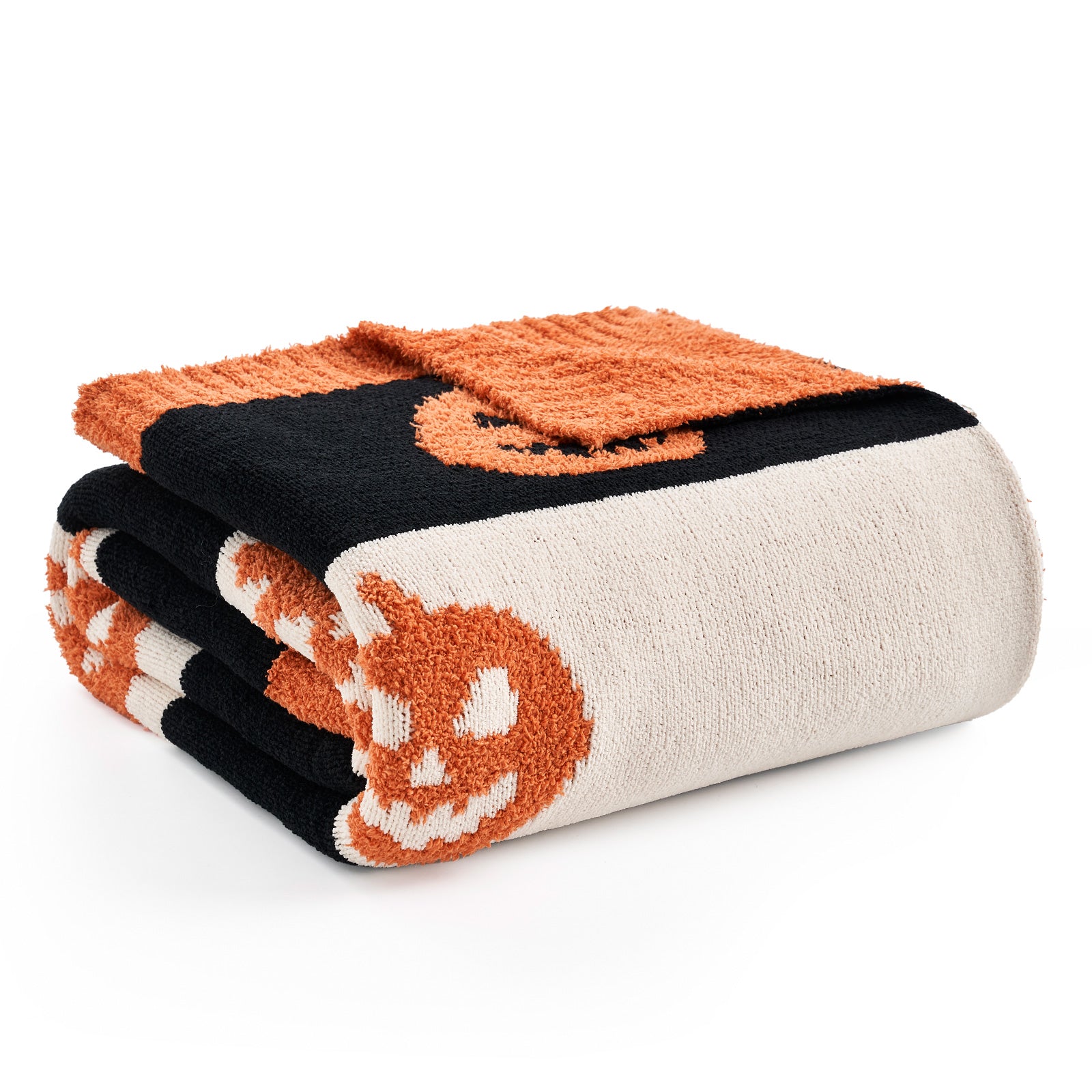 Reversible Pumpkin Bat Throw Blanket