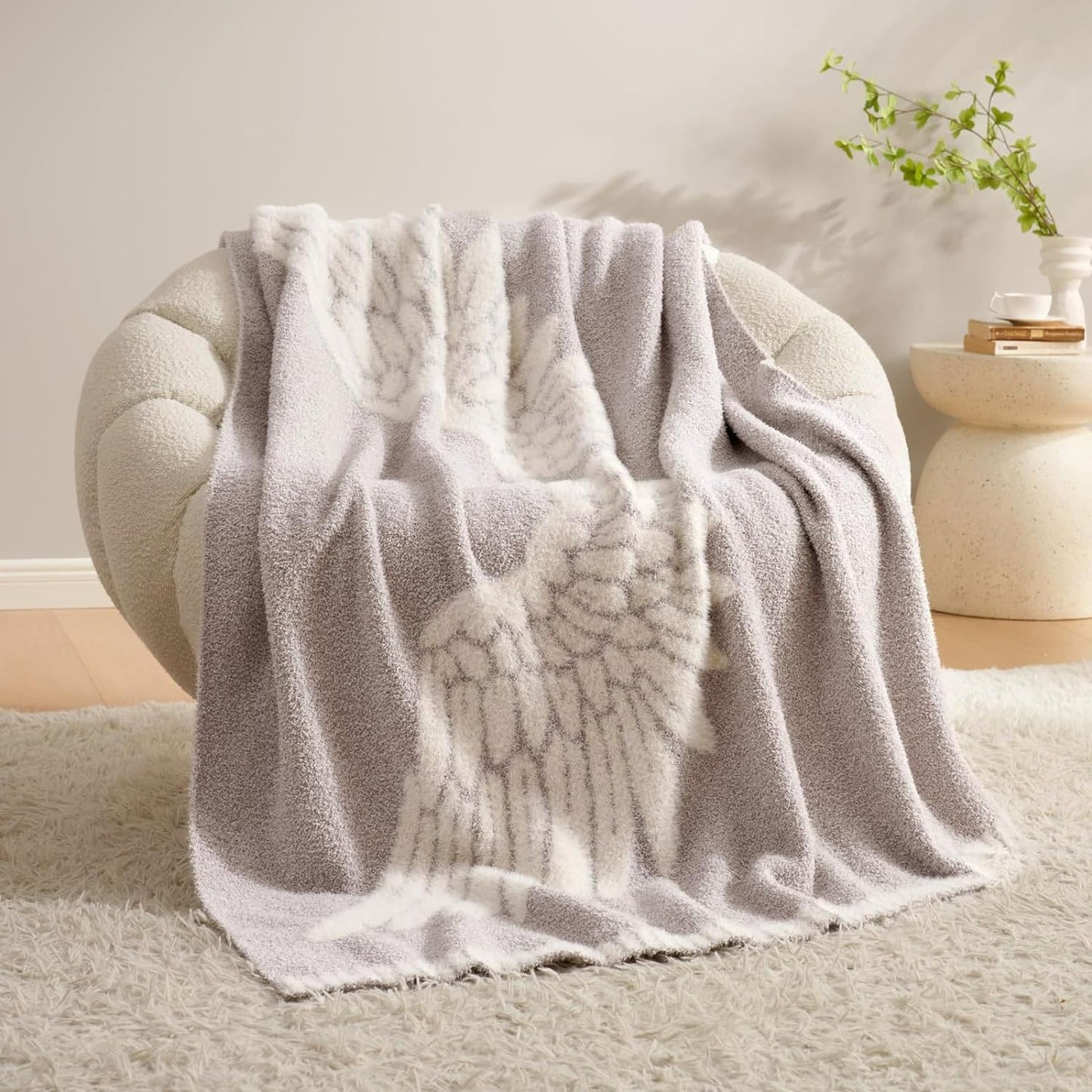 Angel Wings Knitted Throw Blanket