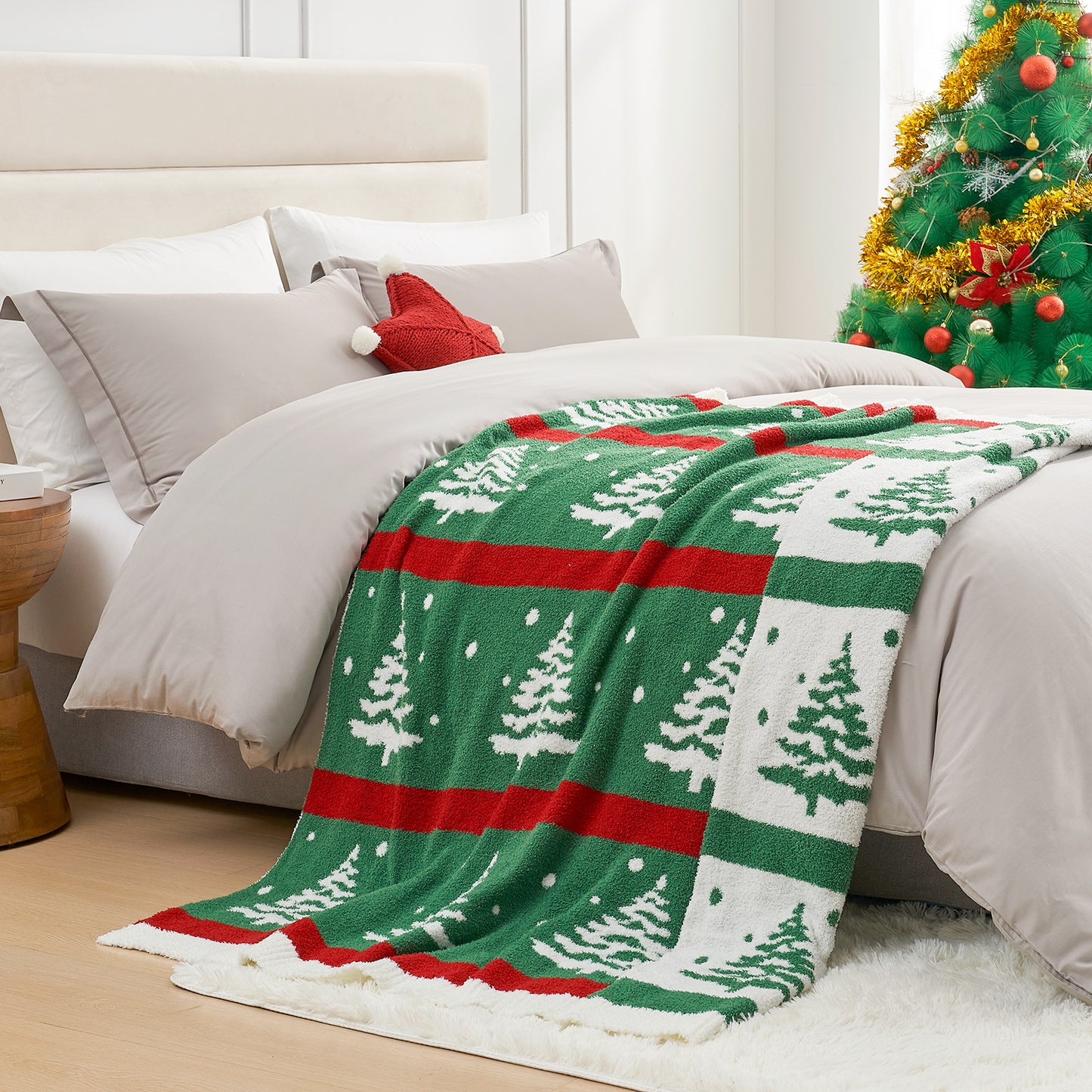 Green Christmas Tree Blanket-Throw 50"x 60"