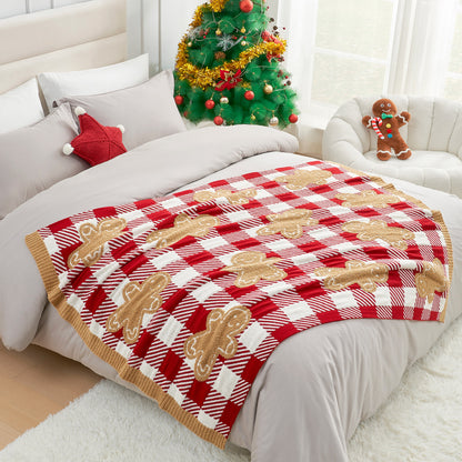 Christmas Red Gingerbread Blanket-Throw 50"x 60"