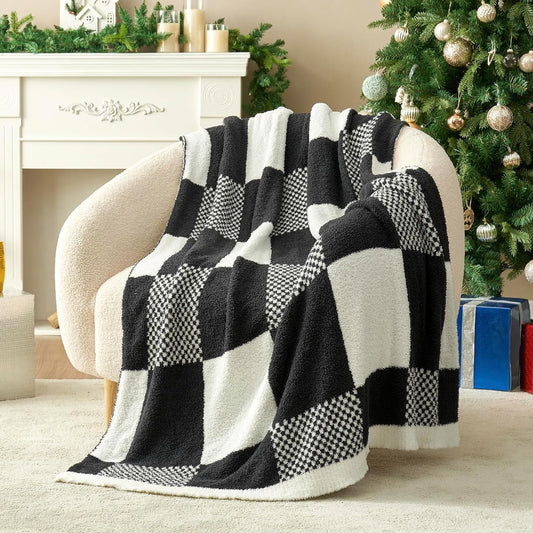 Snuggle Sac Checkered Throw Blanket
