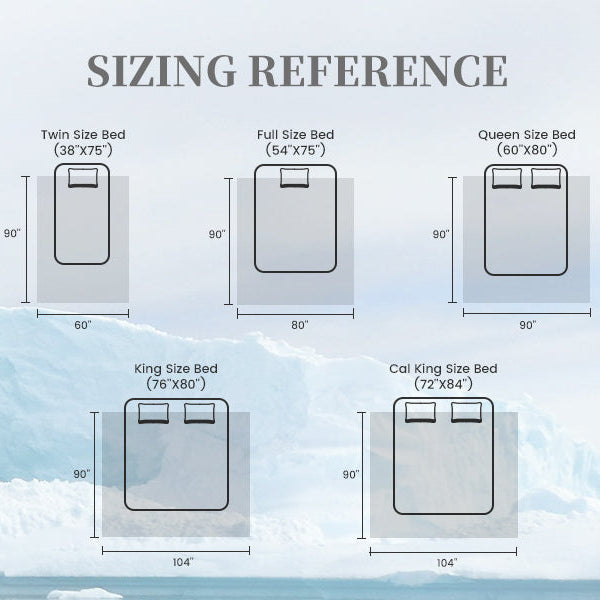 Size Chart for cooling comforter