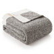 Folded Snuggle Sac Heather Feather Yarn dark grey Knit Throw Blanket #color_Dark Grey