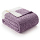 Folded Snuggle Sac Heather Feather Yarn Heather Purple Knit Throw Blanket front view #Color_Heather Purple