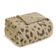 Snuggle Sac leopard faux fur knit throw blanket in Brown Leopard folded front view #color_Brown Leopard