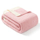 Folded Snuggle Sac Heather Feather Yarn Pink Knit Throw Blanket front view #color_Pink