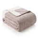 Folded Snuggle Sac Heather Feather Yarn Taupe Knit Throw Blanket front view #Color_Taupe