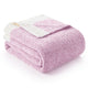 Folded Snuggle Sac Heather Feather Yarn Lilac Knit Throw Blanket front view#Color_Lilac